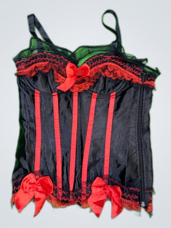 Black Lace-Up Corset Top