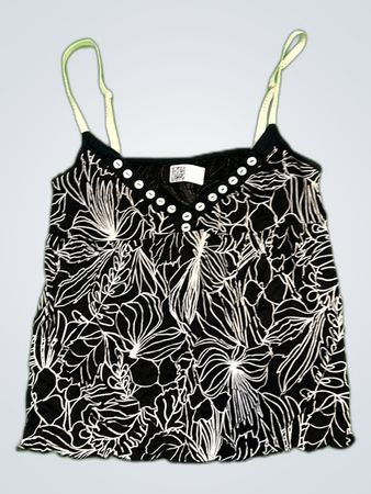 M&S Black Floral Print Camisole