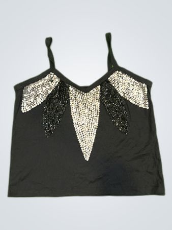 Handmade Black Sequin Embellished Camisole