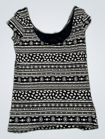Clockhouse Basics Black and White Patterned Top