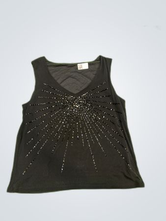 Black Embellished Tank Top