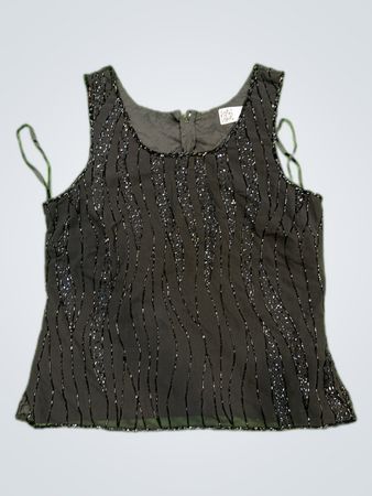 Black Sequined Tank Top