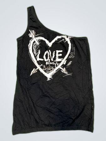 Sisley One-Shoulder Graphic Tank Top
