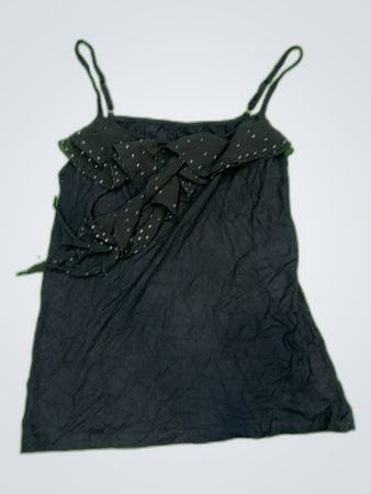 Black Ruffled Tank Top