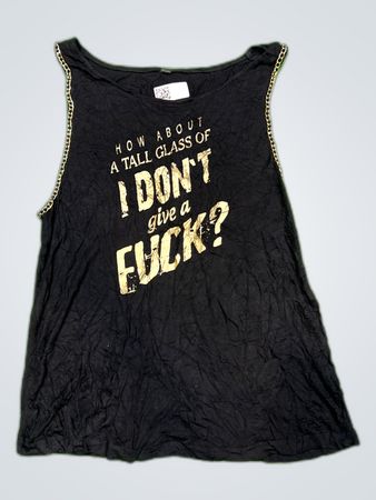 Black Graphic Tank Top