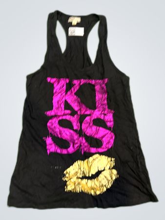 Inside for Girl Black KISS Graphic Tank Top