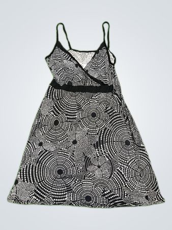 Unbranded Black and White Geometric Wrap Mini Dress