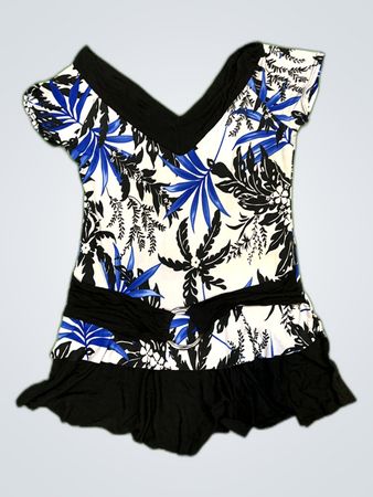 Unbranded Printed V-Neck Ruffle Mini Dress