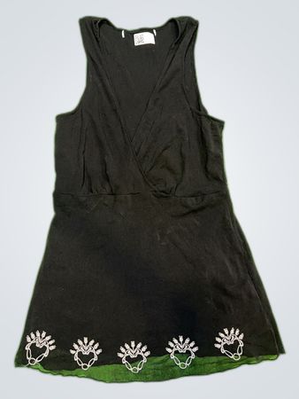 Unbranded Black Sleeveless Wrap Tank Top