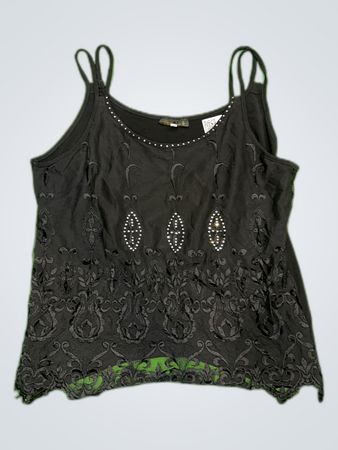 Gwen Stefani Black Lace Trim Camisole