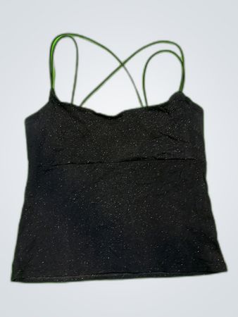 Black Sparkly Crisscross Cami Top