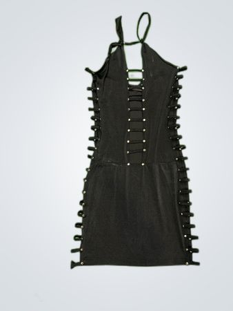 Efangel Black Lace-up Mini Dress