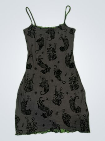 H&M Tiger Print Spaghetti Strap Mini Dress