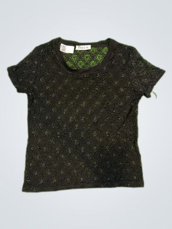 Cassis Black Lace Sheer Blouse