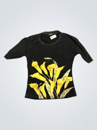 Lydia Black Calla Lily Print Blouse