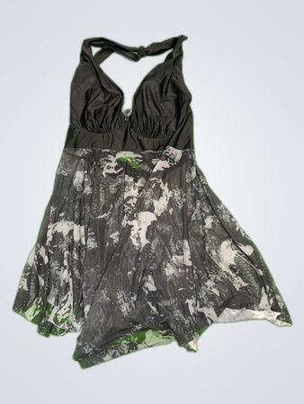 Gray and Black Swim Dress