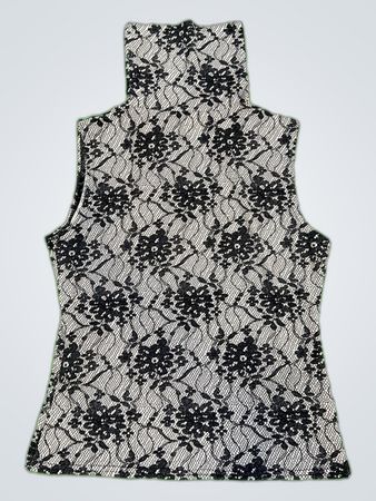 Camila Black Lace Turtleneck Blouse