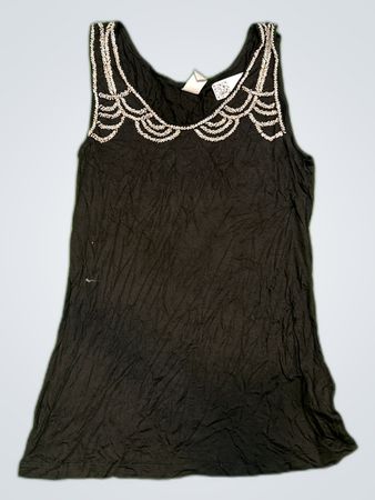 Black Beaded Neckline Camisole Top