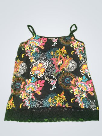 Unbranded Printed Lace Trim Camisole Top