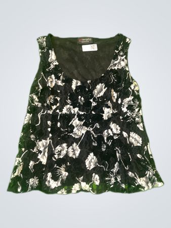 Principles Petite Black Floral Lace Blouse