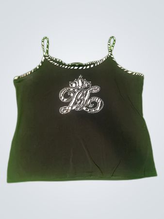 New Fashion Black Embroidered Tank Top