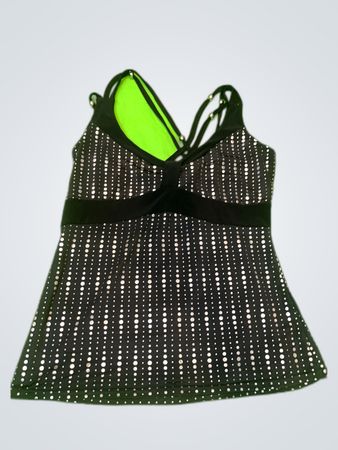 Black Sequined Strappy Cami Top