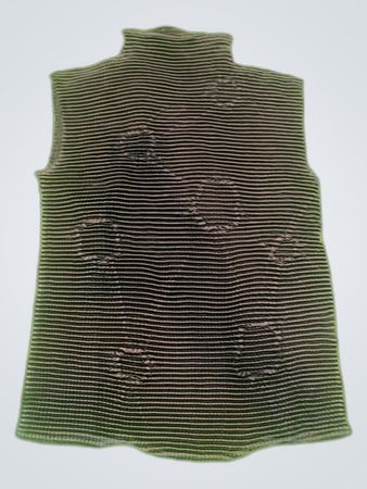 Unbranded Striped Sleeveless Turtleneck Top