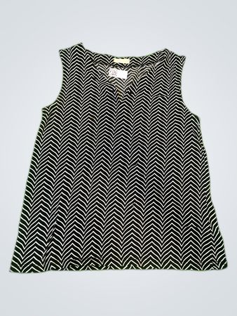 Cache Zigzag Print Sleeveless Blouse