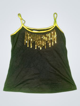 Black Sequin Camisole Top