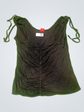 LIVRE Black Shirred Camisole Top