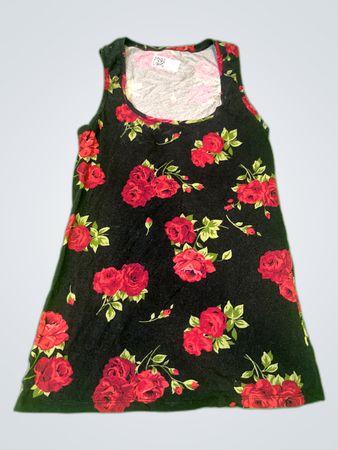 Unbranded Black Rose Print Tank Top