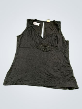 Unbranded Black Sleeveless Embellished Tank Top