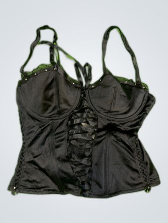 Topshop Black Lace-Up Corset Bustier