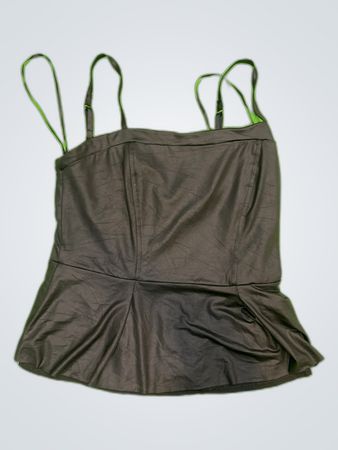 EUSSA Black Faux Leather Bustier Top