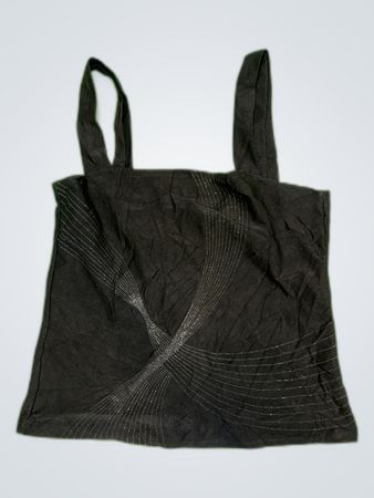 White Press Black Basic Tank Top