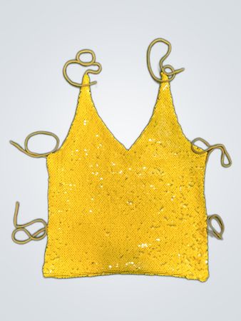 Upcycled Yellow Sequined Top