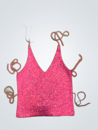 Upcycled Pink Glittery Tank Top