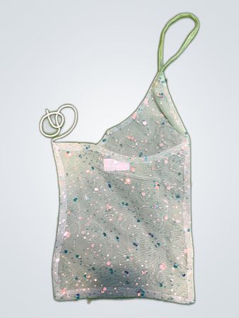 Upcycled Sheer Sequined Top