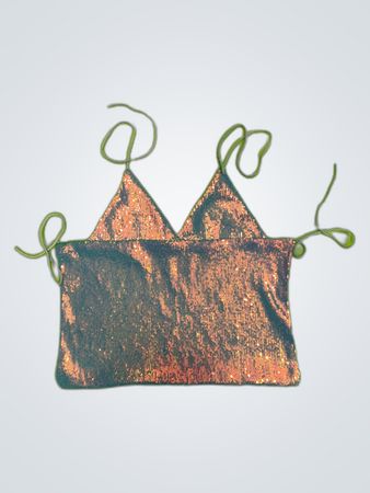 Upcycled Blue Crop Top