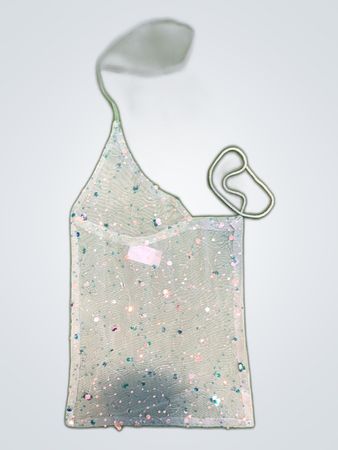 Upcycled Sheer Sequined Top