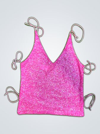 Upcycled Pink Glittery Tank Top