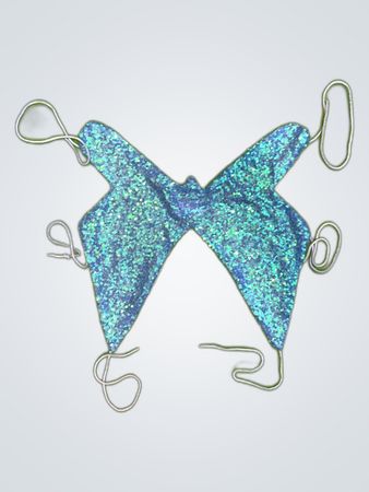 Upcycled Blue Sequin Butterfly Top