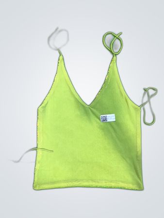 Upcycled Green Sequined Top