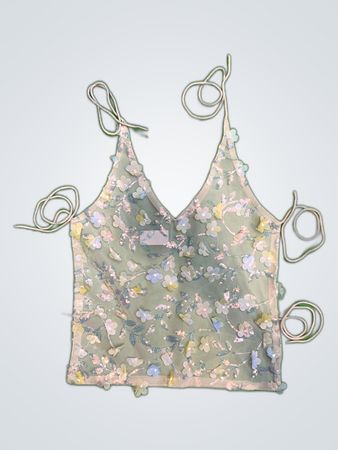 Upcycled Sheer Floral Top