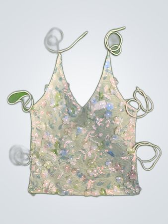 Upcycled Sheer Floral Top