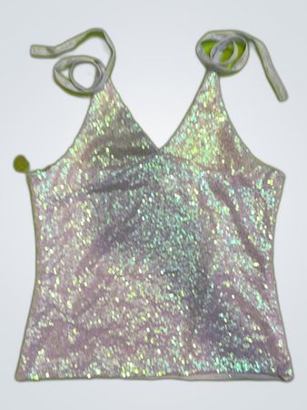 Upcycled Unbranded Sequined Spaghetti Strap Cami Top