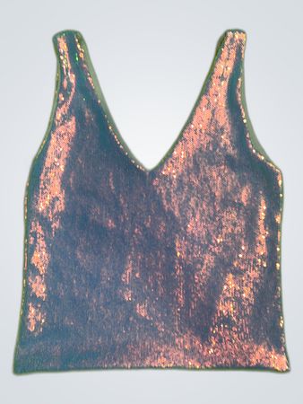 Upcycled Blue Sequined Crop Top