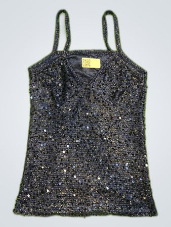 Upcycled Ralph Lauren Black Sequined Cami Top