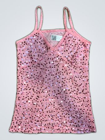 Upcycled Pink Sequined Tank Top