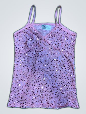 Upcycled Pink Sequined Tank Top